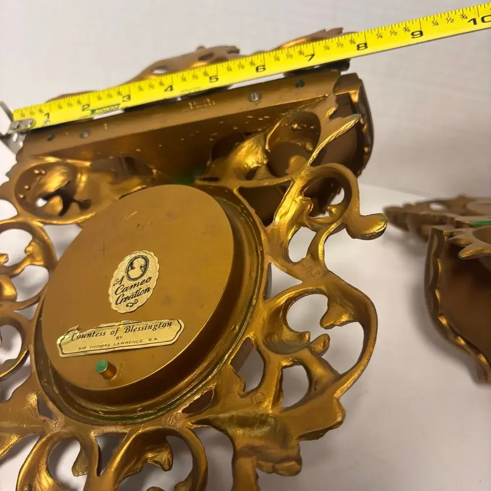 Pair of Gold Rococo Shelf Sconces 